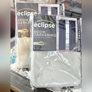 Eclipse Room Darkening Curtains, Stone color & Blue/Green color, 1 of each